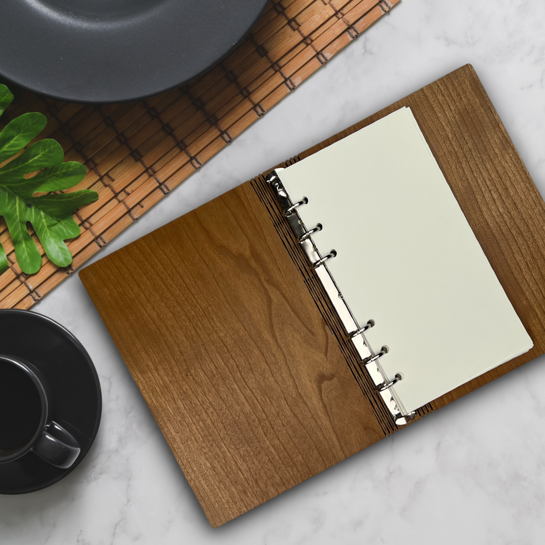 wooden cover journal book