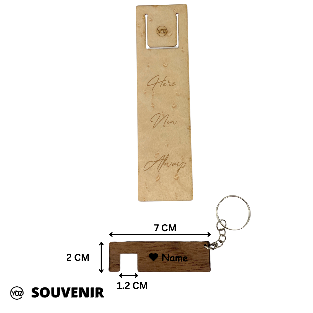 HEARTS BUNDLE PERSONALIZED KEYCHAIN N BOOKMARK